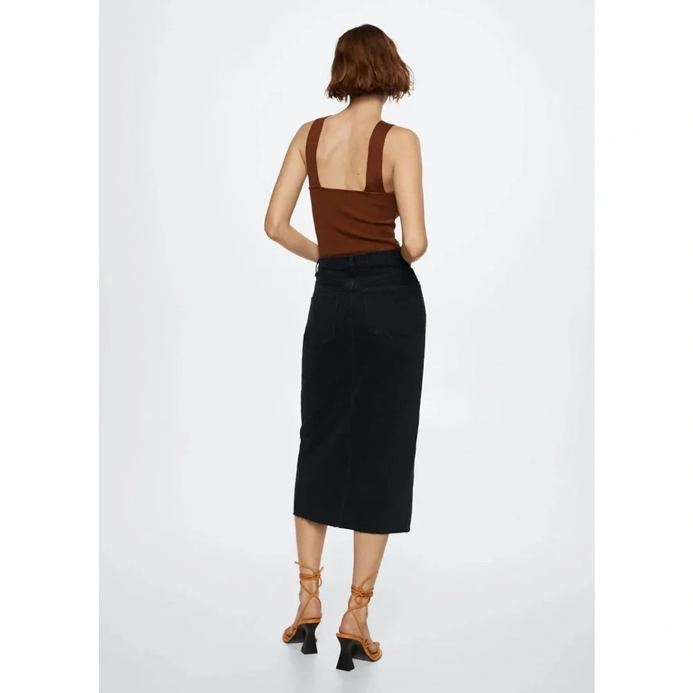MANGO Skirt 'Anais' in Black Denim - Picture 6 of 14